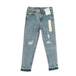 035 NWT Cat & Jack Distressed High Rise Straight Jean - Size 5